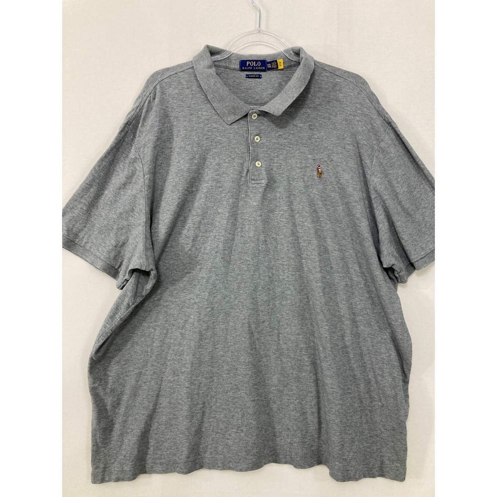 Polo Ralph Lauren Polo Shirt XXL Grey Classic Fit Cotton Short Sleeve Pony Logo